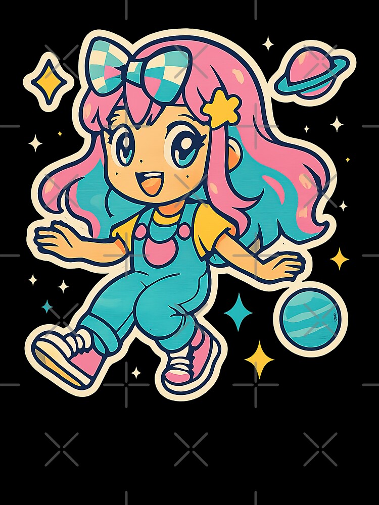 Kawaii Anime Girl, Y2K Aesthetic, Floating in Space by graphic-genie