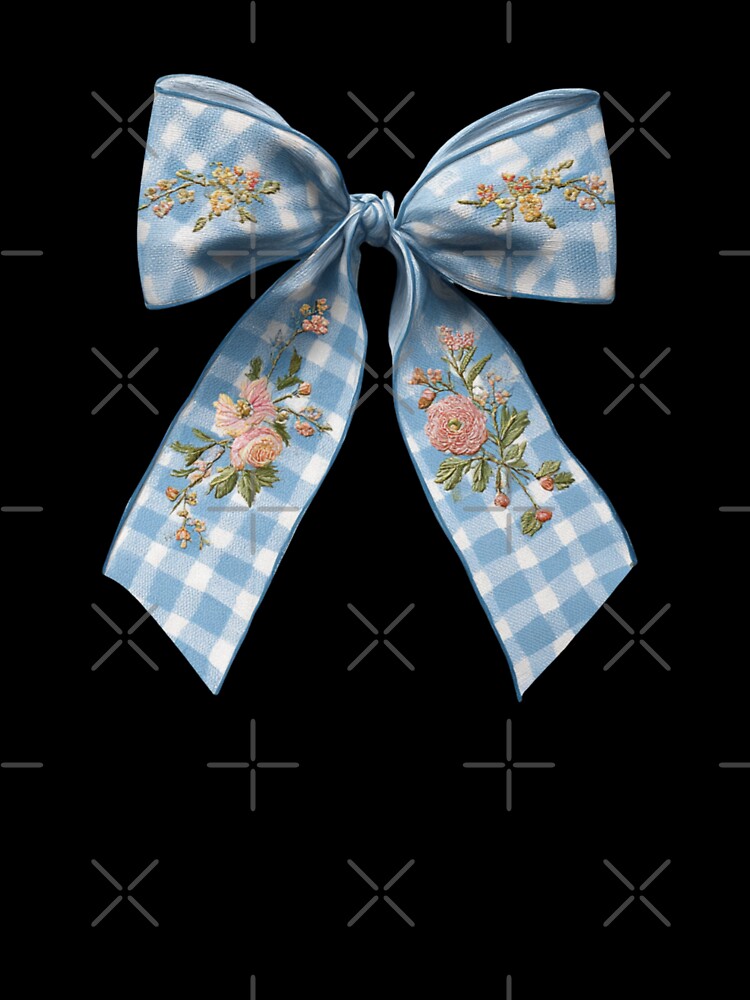 Blue bow with pink flowers by MendaciousMina