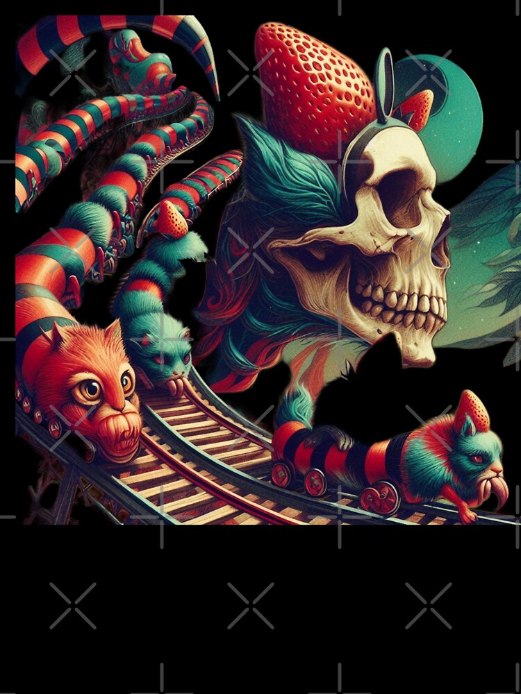 Strawberry Skull and Cat Head Rollercoaster Track by LujziWorld