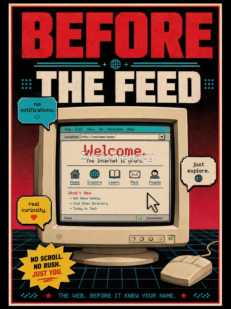 Before The Feed Retro Internet Poster by Sketchlegacy