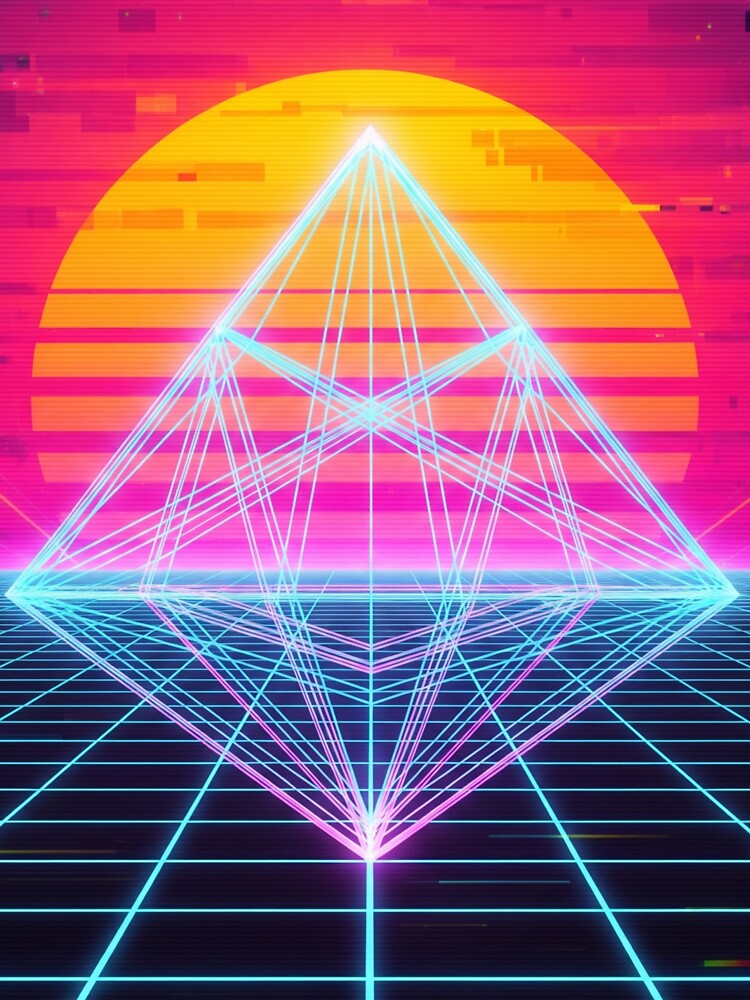 Retrowave Grid Digital Sunset by Rendered-Wear