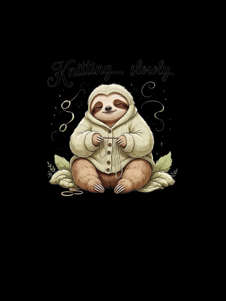Knitting Slowly Funny Sloth Knitter Crochet Gift by AQUILAKREO