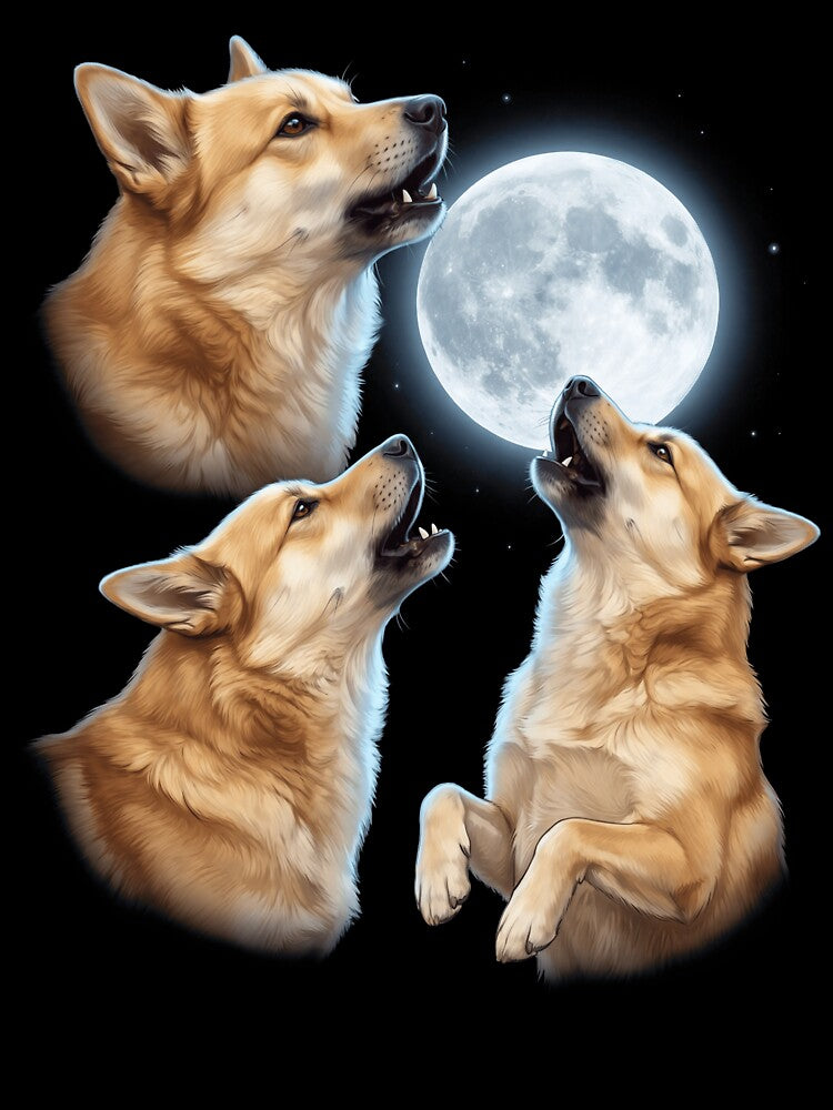 Norwegian Buhund Howling Moon Art Dog Owner by TerryConnells