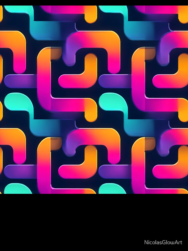 Vibrant Gradient Interlocking Geometric Pattern by NicolasGlowArt