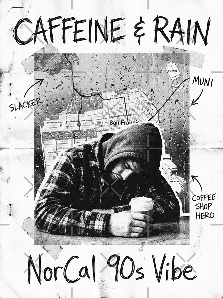 Caffeine & Rain: 1990s Grunge Zine Aesthetic Collage by Cozy-Old-Pub