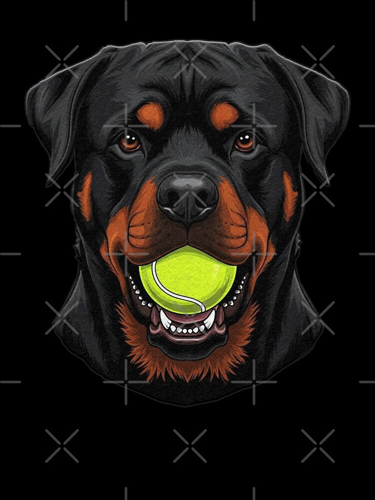 Rottweiler With Tennis Ball Cute Dog Lover by franktact