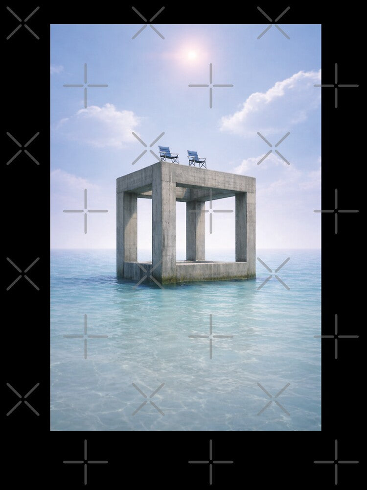 Liminal Ocean Structure – Surreal Dreamcore Seascape Aesthetic | Calm but Unsettling Liminal Space Art by 486DesignCo