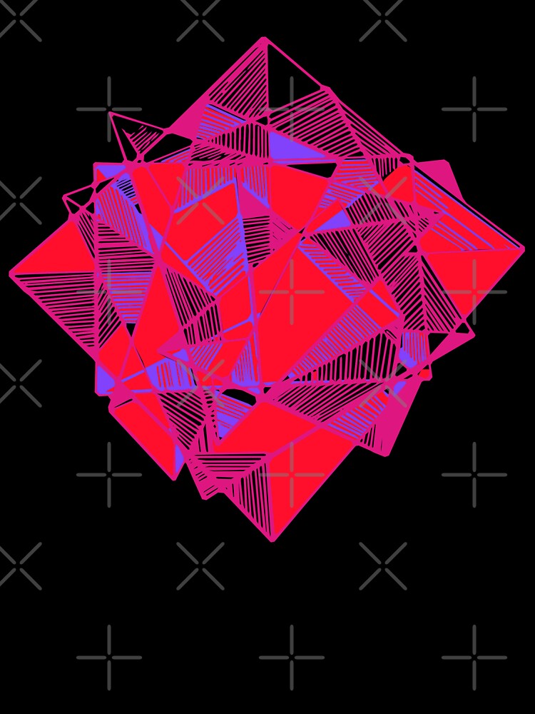 Geometric abstract cool triangles pink by Carolina Salazar