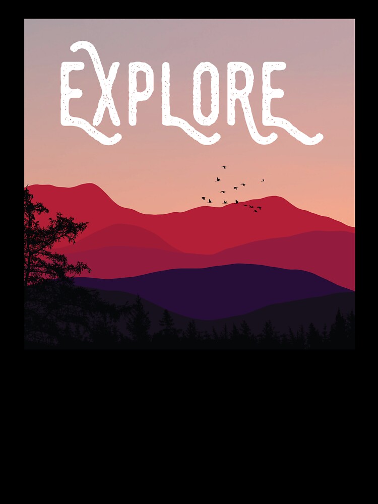 Explore sunset mountains by kickingdesigns