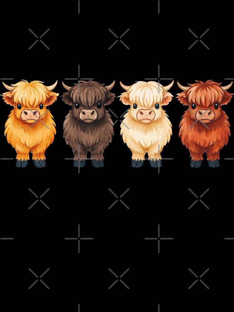 Cute Highland Cow Cartoon Illustration Set by ArtfulWeave
