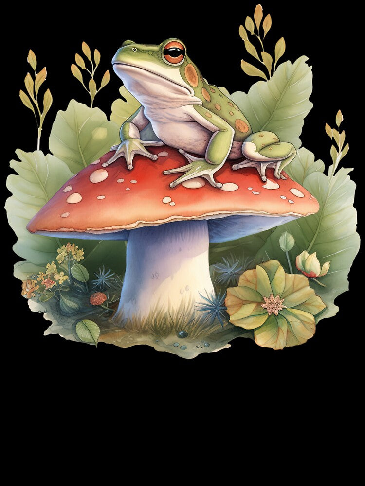 Frog on Mushroom by Eavance
