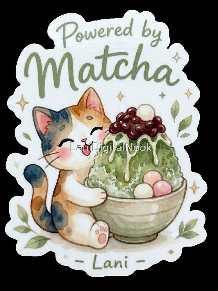 Lani Powered by Matcha Shave Ice Sticker ｜Powered by Aloha Collection by LaniDigitalNook
