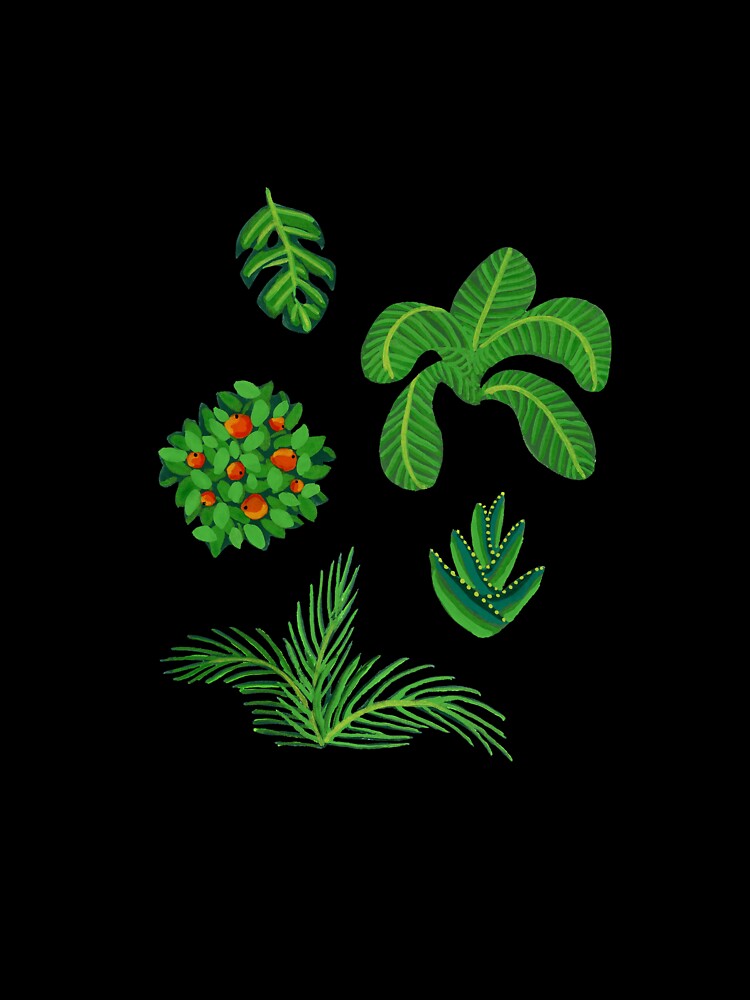 Little Gouache Tropical Plants by paintedpansy