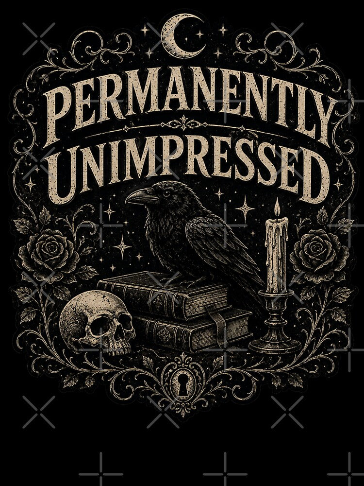 Permanently Unimpressed – Dark Academia Goth Raven Aesthetic Design by HumanMess