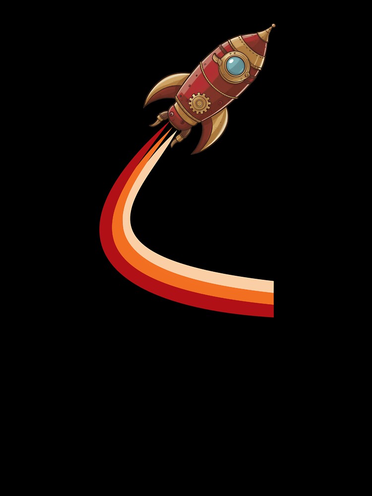 Retro Rocket ship steampunk style by hitNmiss