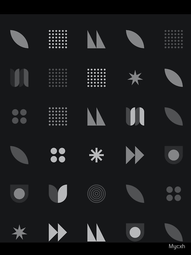 Creative Black Pattern of Stars, Boxes, and Leaves by Mycxh