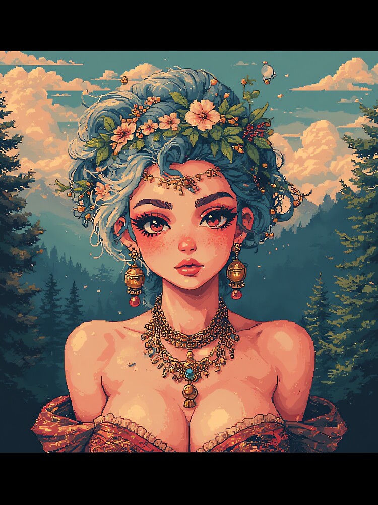 retro pixel Beautiful and Gorgeous girl by pexoboy