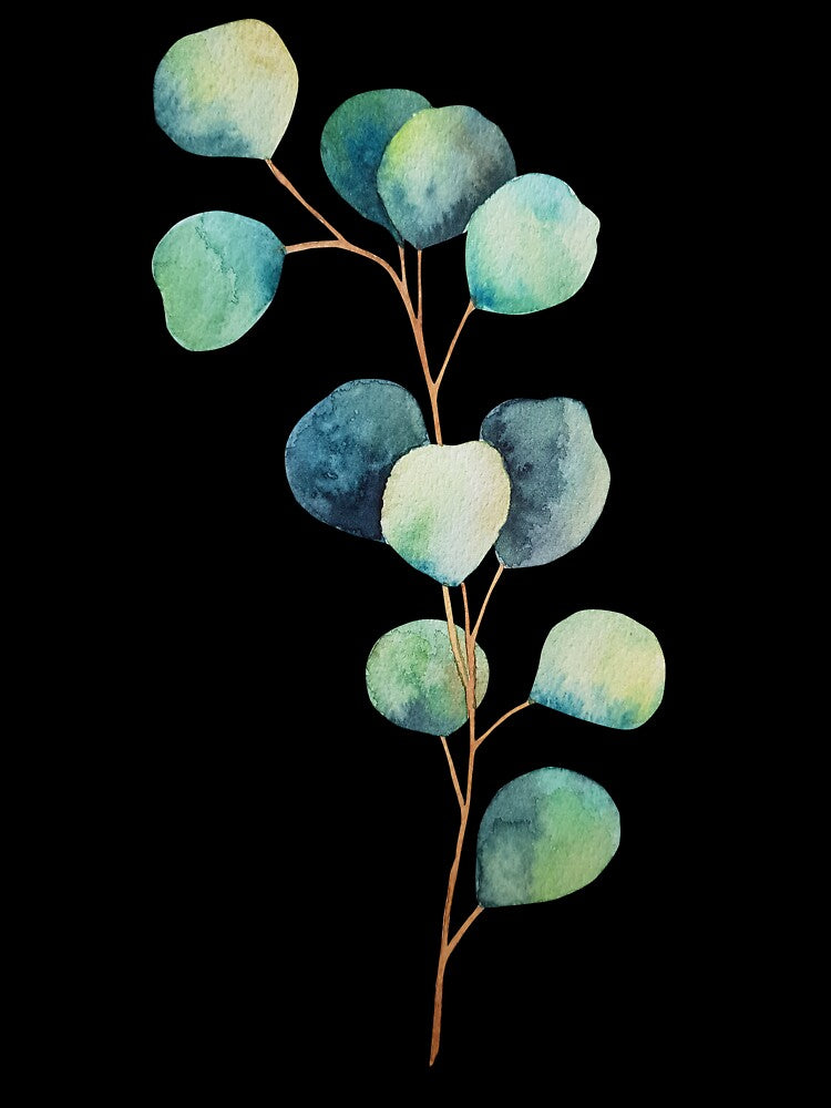 Print of eucalyptus branches watercolor leaves by Createssy