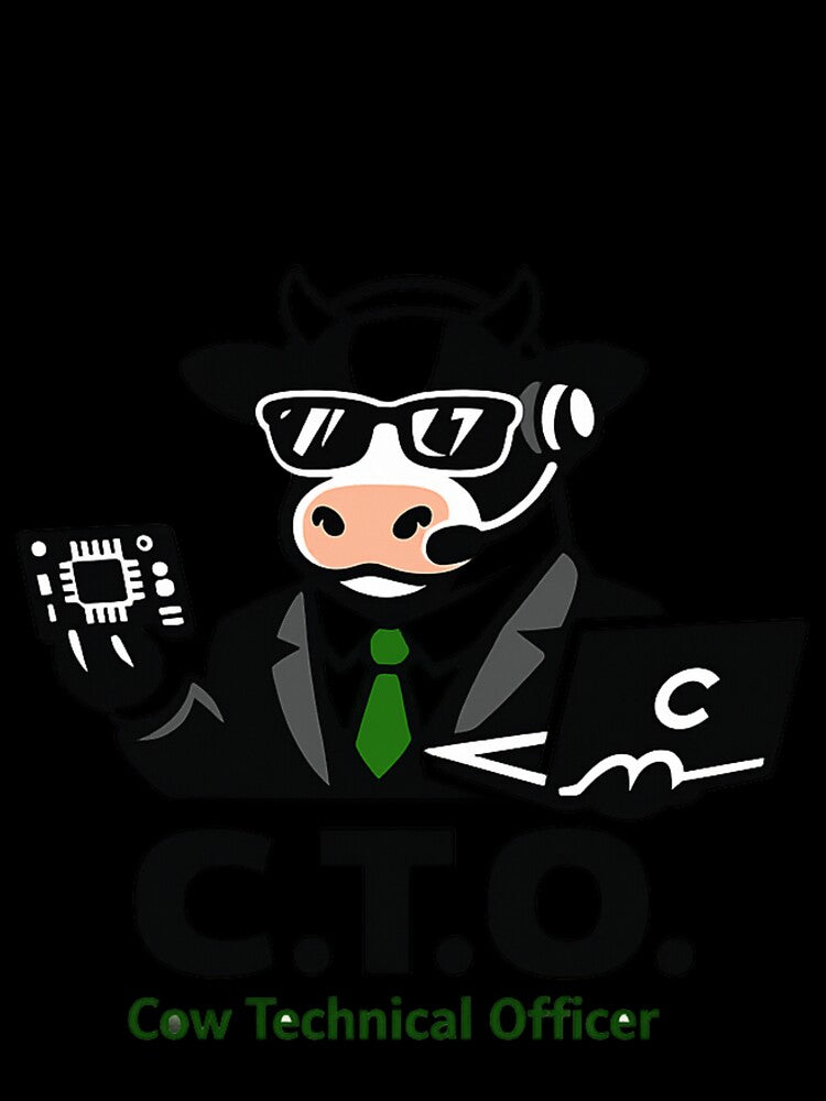 C.T.O. – Cow Technical Officer | Funny Tech Cow Shirt for Developers & Engineers by GaliciaCity