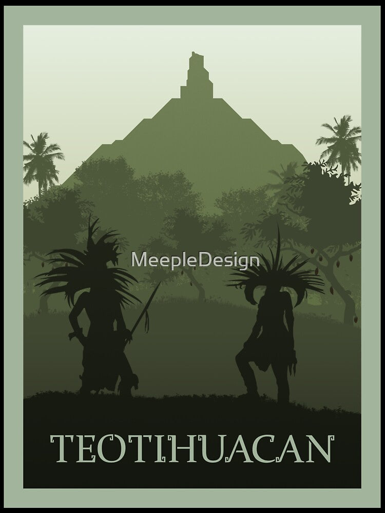 Teotihuacan - Board Games - Minimalist Travel Poster Style - Board Game Art by MeepleDesign