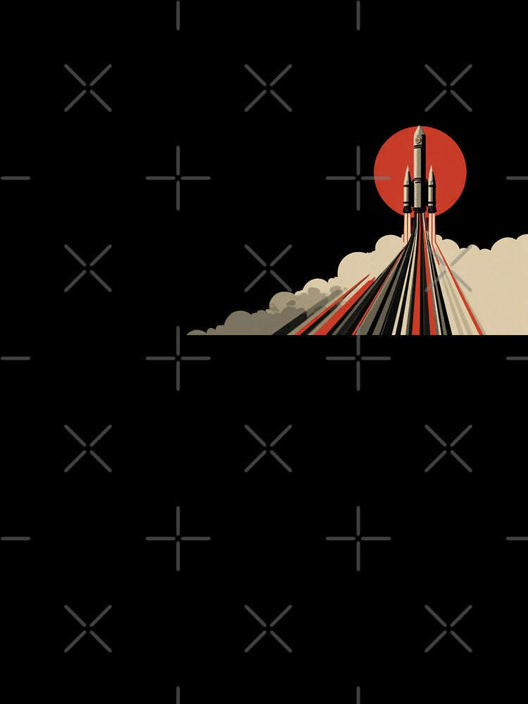 Rocket launch against red background by anytka