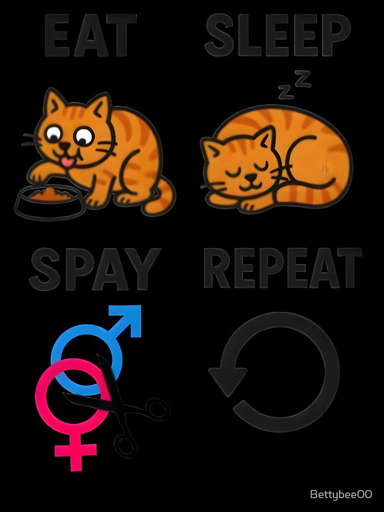 Vet life -  importance of cat sterilization, eat sleep spay repeat by Bettybee00