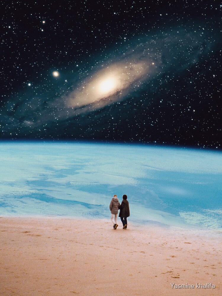 Walking around outer space surreal collage by Yasmine khalifa