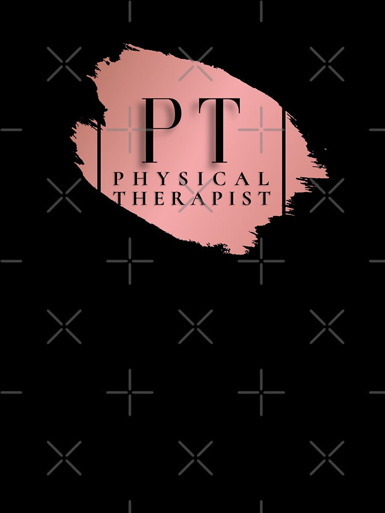 PT Physical Therapist Vers. 2 Unique, Minimalist Square Typography Acronym, Pink Abstract, Modern Preppy Rose Gold by PeriodicLabel