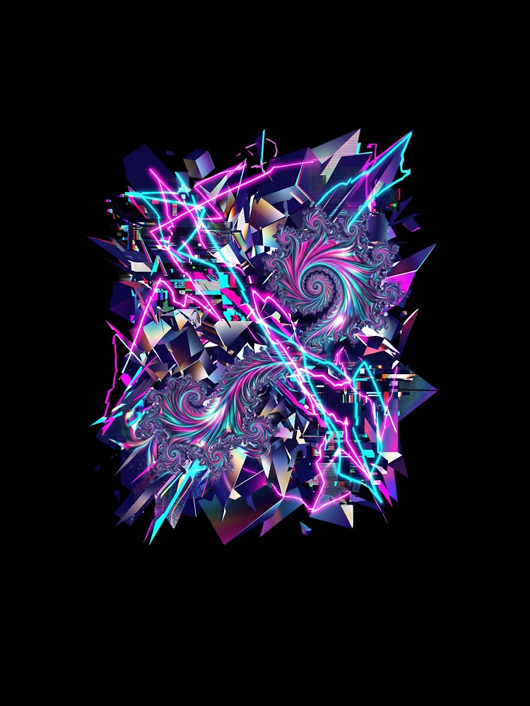 Glitch Art Fractal Abstract Geometric Tracking Video Error by PictoVibe