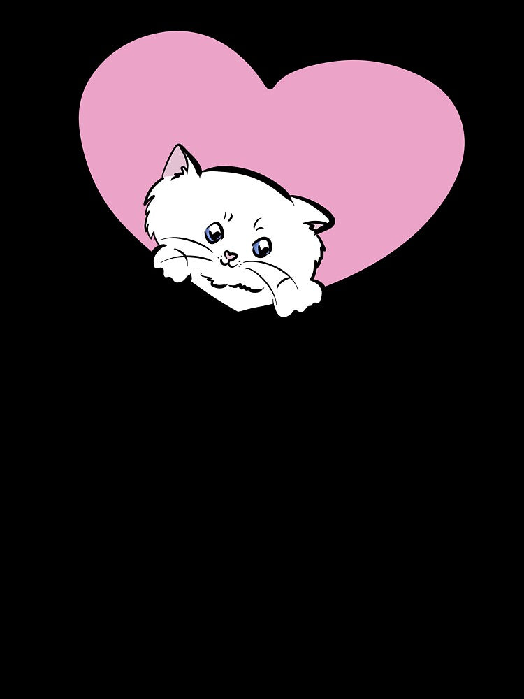 White Cat with Heart by HugSomeNettles
