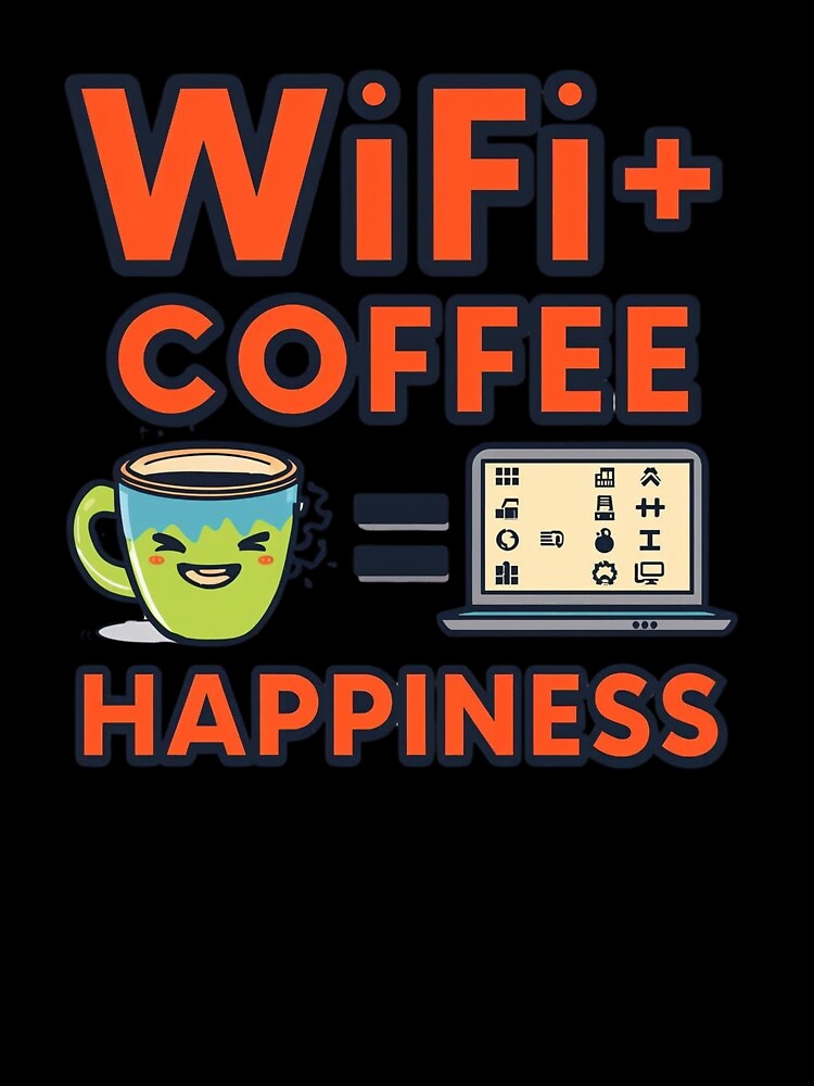 WiFi + Coffee = Happiness | Funny Digital Nomad Quote by WearTheArtx