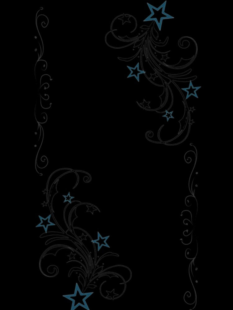 y2k black and blue vector flourish with stars by BrontesWhimsyStore