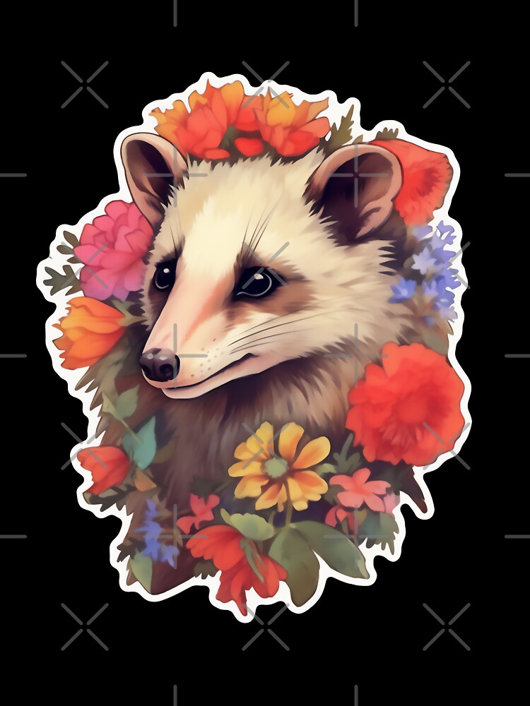 Opossum in flowers by CrittersHub