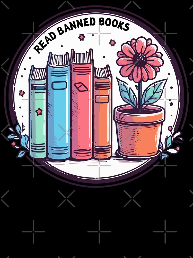 Read Banned Books Pot Flower Pastel by TomFrontierArt