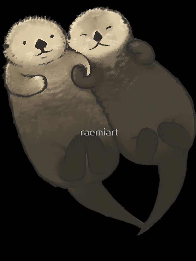 Significant Otters - Otters Holding Hands by raemiart