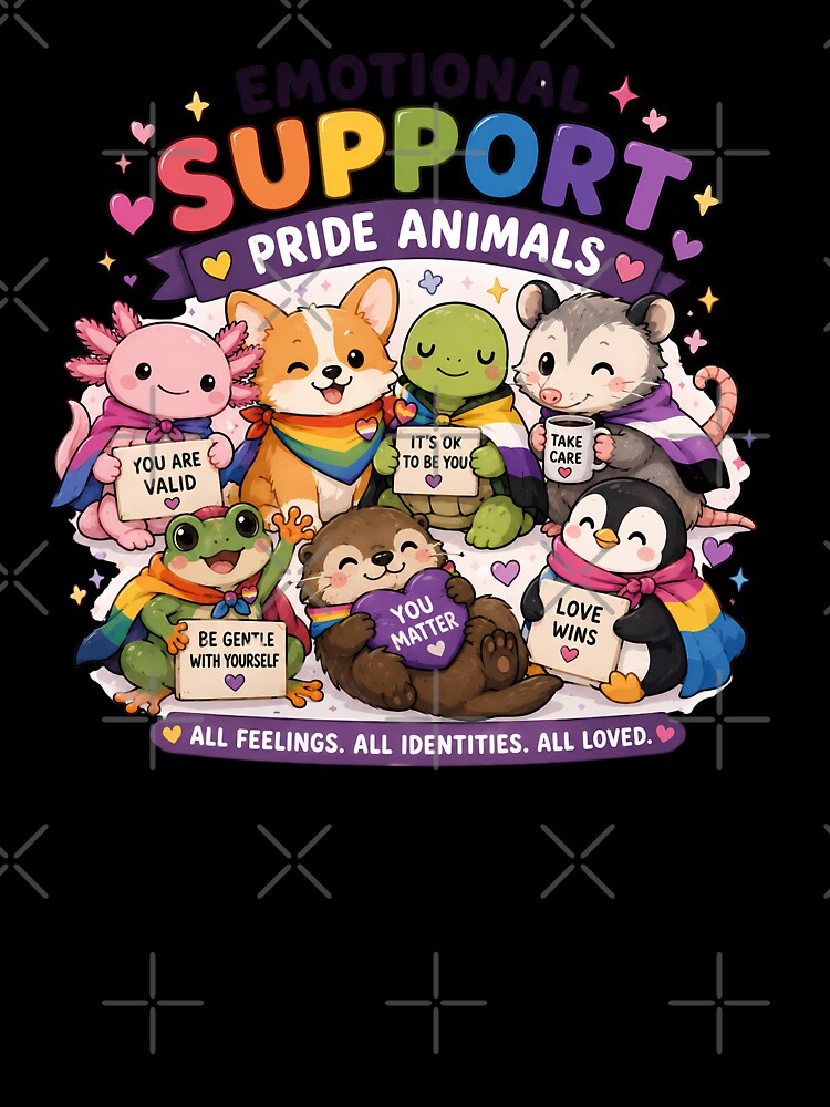 Emotional Support Pride Animals | Pride Creatures Collection | LGBTQ Mascots | Emotional Support Animals | Cute Queer Stickers by VectorJoy