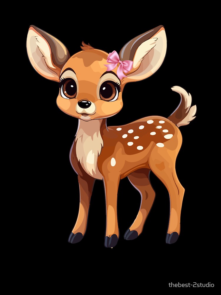 Cute Deer Pink Coquette Bow Girls by thebest-2studio