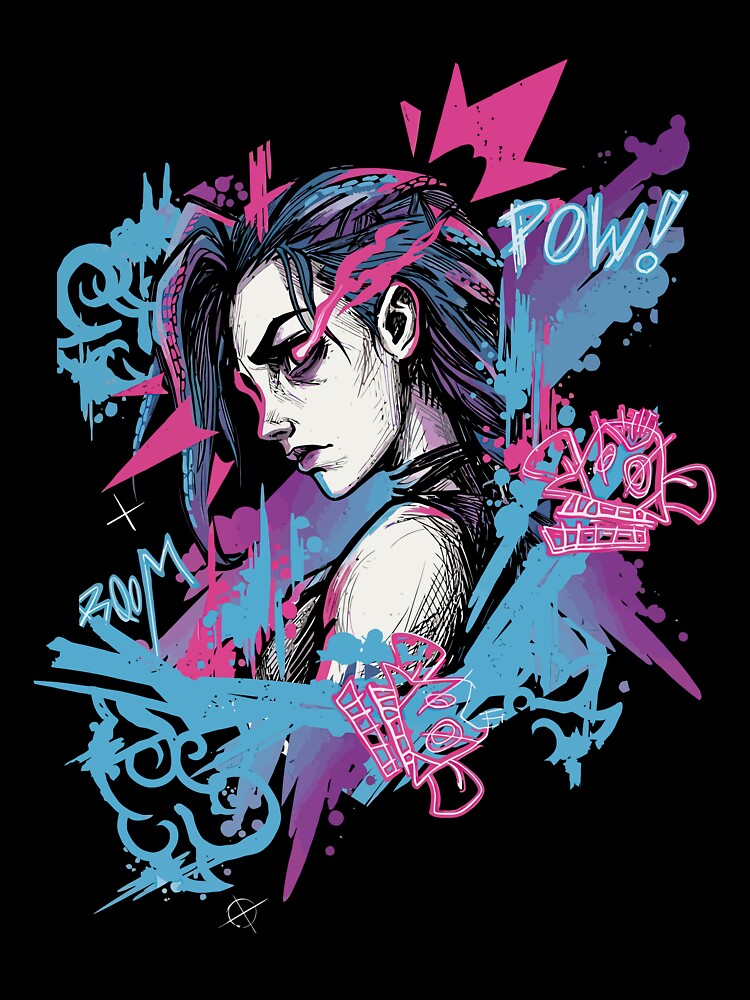 Jinx Explode Hand Drawn Chaos Art by PrincessLavinia