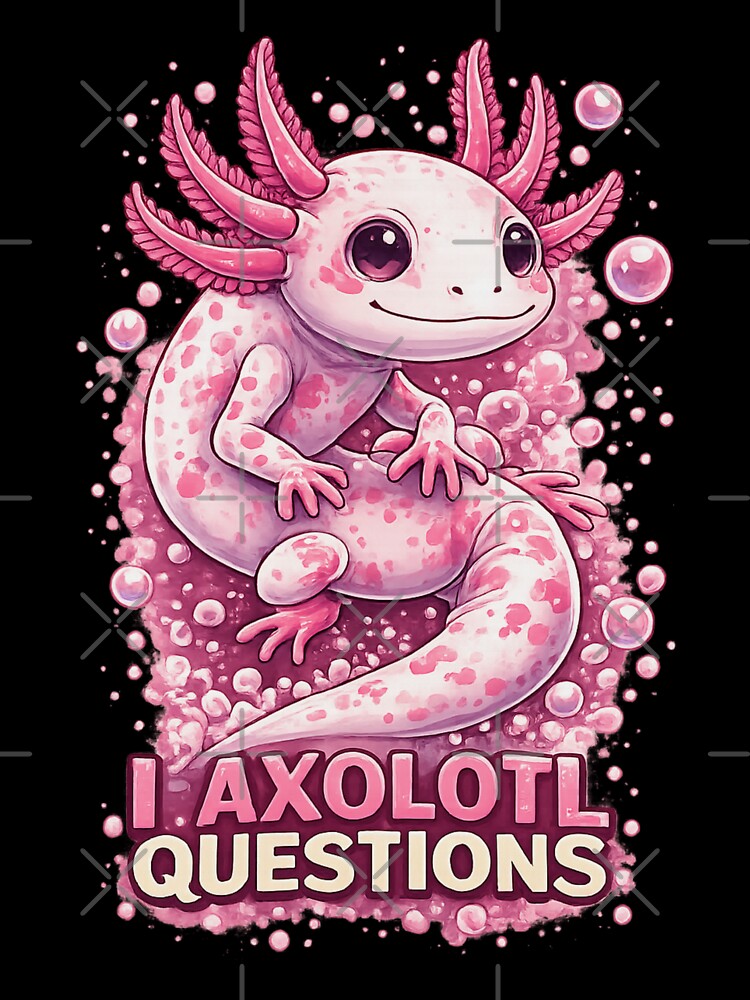 I Axolotl Questions – Cute Curious Axolotl in Soft Minimal Pastel Aesthetic by Pickachoo