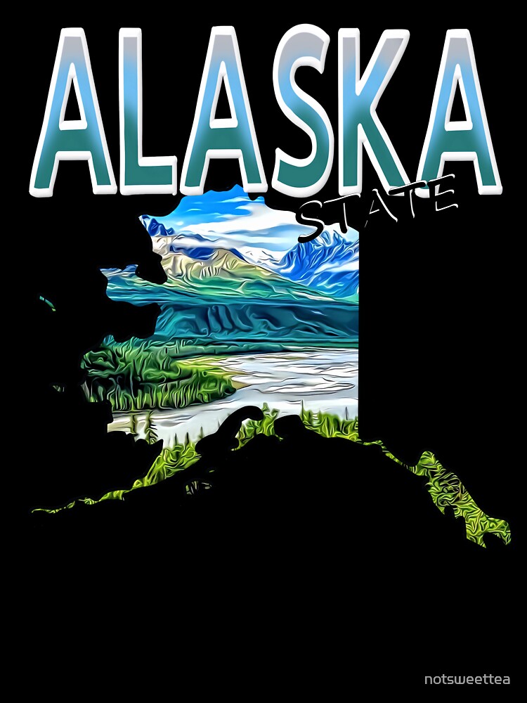 Alaska State Souvenir Map by notsweettea