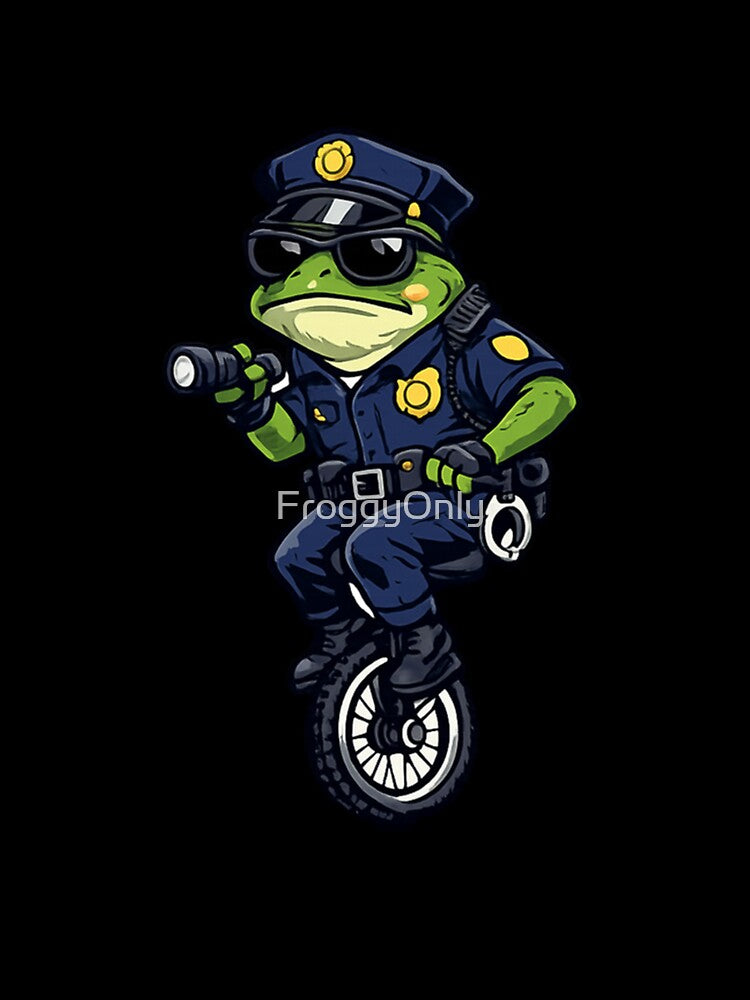 Frog on patrol on a unicycle by FroggyOnly
