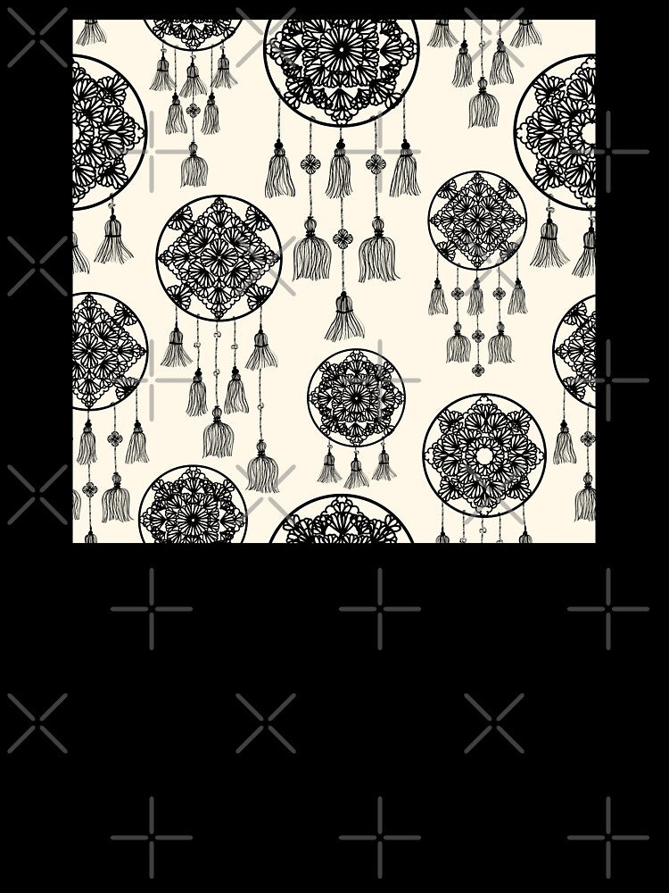 Black dreamcatchers on cream by marufemia