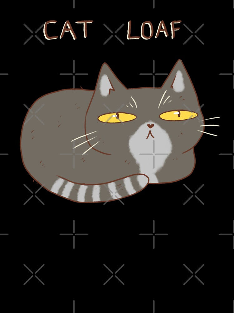 Funny gray cat loaf by Mayarart