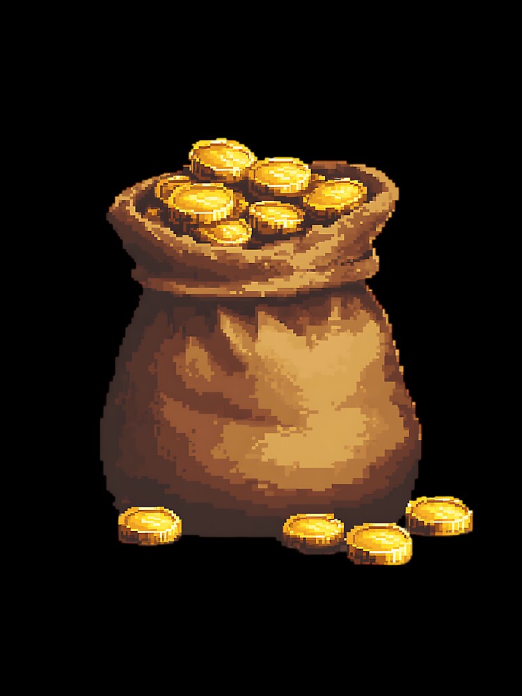 Retro Pixel Art: 8-bit Gold Coins by bapupa