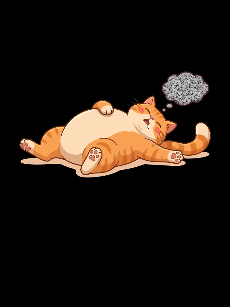 One Braincell TV Static Lazy Orange Cat by Petzzz
