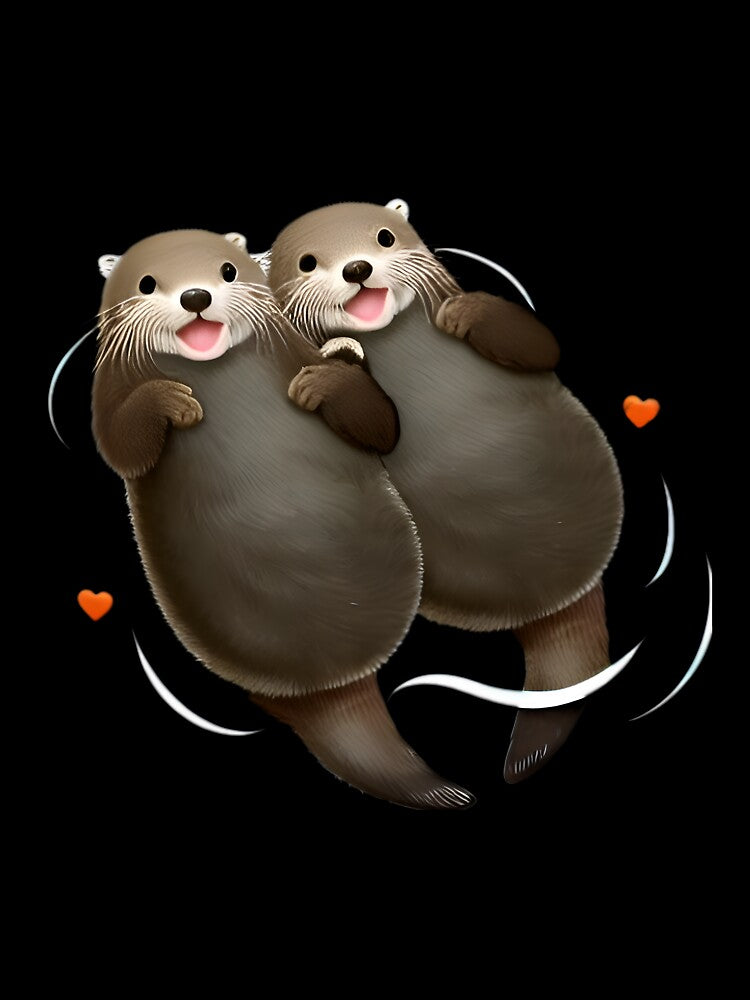 Cute otters floating and holding hands by BabiesNanimals