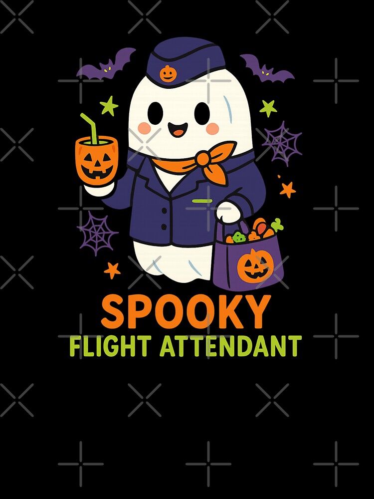 Spooky Flight Attendant Halloween Ghost – Cute Stewardess Design for Kids by EuropeanPrints