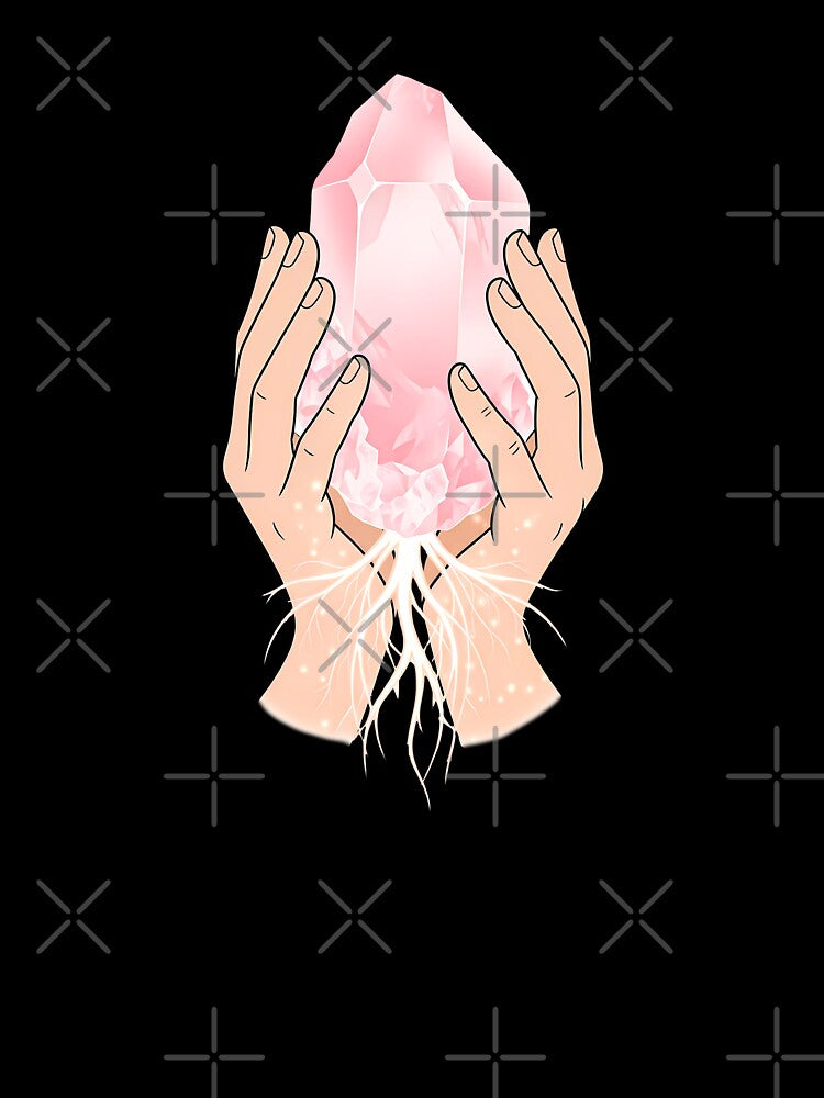 Healing Hands & Rose Quartz - Glowing Crystal Energy Art by Credisaim