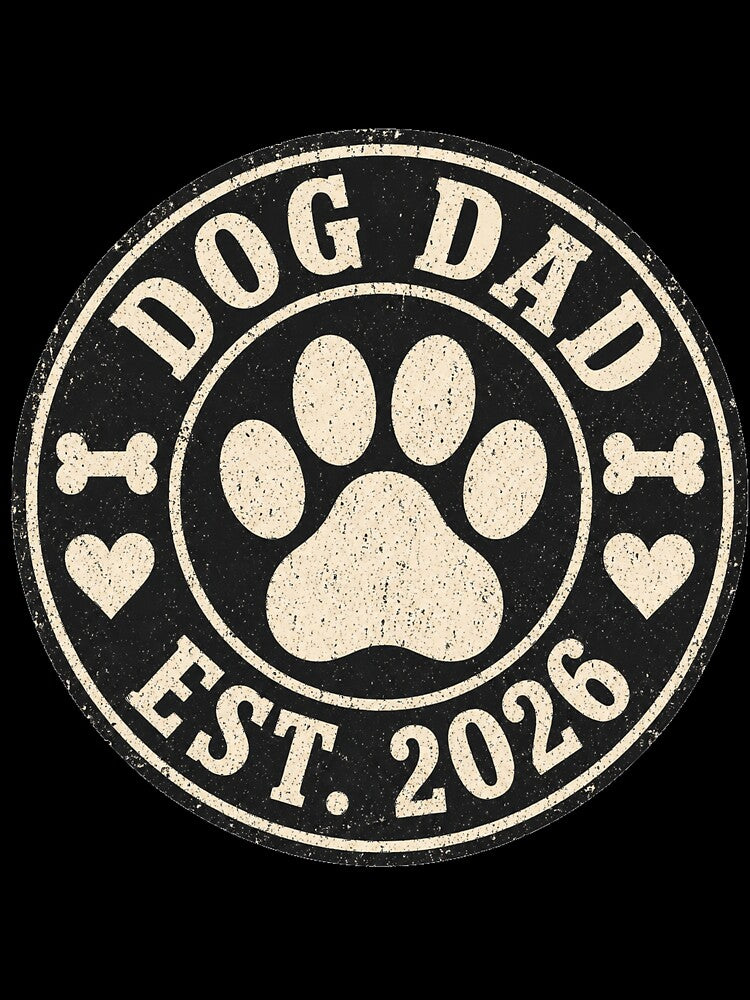 Dog Dad Est 2026 Vintage Badge Father's Day Gift First Time Dog Owner by Amnesia-Proto