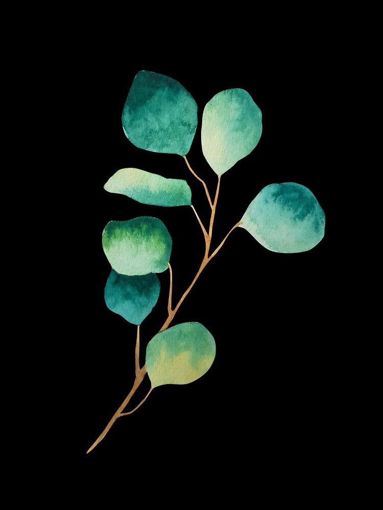 Print of eucalyptus branches watercolor green leaves by Createssy